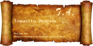 Tomasits Andrea névjegykártya